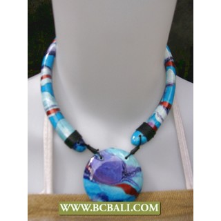 Chockers Necklace Wooden Hand Painted Fashion